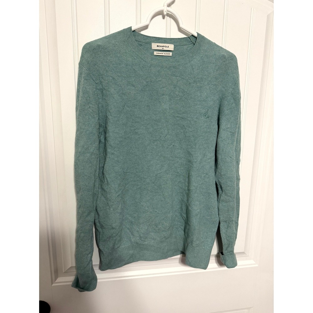 Beanpole Sweater Mens 95 BC7851A05L Crew Neck Cashmere Blend Seafoam EUC